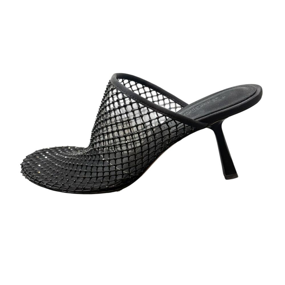 Studio Amelia Dolly Diamante Mesh Mule Stiletto Heels Statement Rhinestone Sz 8
